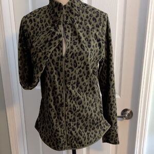 Old Navy Olive Leopard Print Jacket